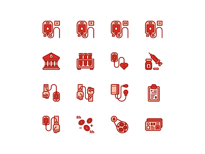 Blood Donation Icon Set blood donation charity flat icon icon icon set iconography medical outline icon red simple icon symbol