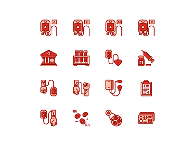 Blood Donation Icon Set