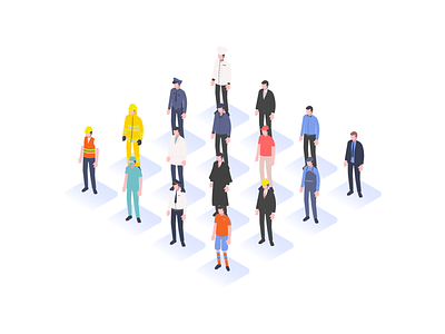 Isometric People assets banner character design icon illustration labor modern people profession proffesional vector vector animation