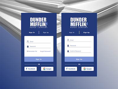 Daily UI #001 - Sign Up app dailyui dunder mifflin log in sign up ui challenge