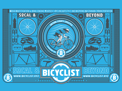 Bicyclist Event Booth banner banner bicycle bicyclist bike gear bikes blue booth events gear