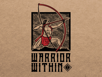Warrior Within Logo warriors bow and arrow warrior design illustration engraving vintage logo