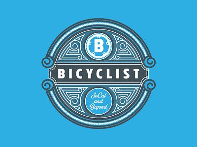 Bicyclist Badge b badge bicycle bicyclist design illustration logo monogram typography vintage