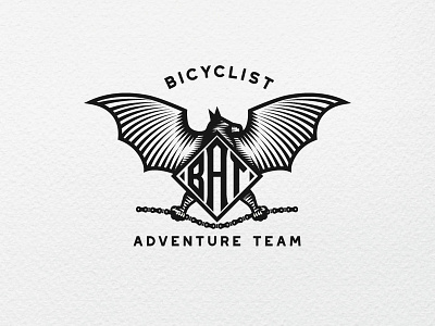 Bat (Bicyclist Adventure Team) Logo animal logo badge bat bat logo branding design engraving illustration logo logo 3d scratchboard vector vintage