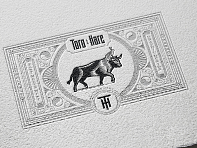 Potential Business Cards for T&H badge branding bull businesscard cards design emblem engraving filigree hare illustration letterpress logo ornaments rabbit toro victorian vintage vintage art