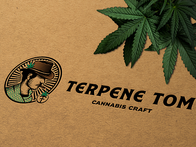 Terpene Tom: Cannabis Craft badge branding cannabis cannabis branding cannabis logo design emblem engraving face logo illustration logo logos vector vintage