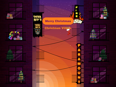 Christmas Villain animation climbing clinb
