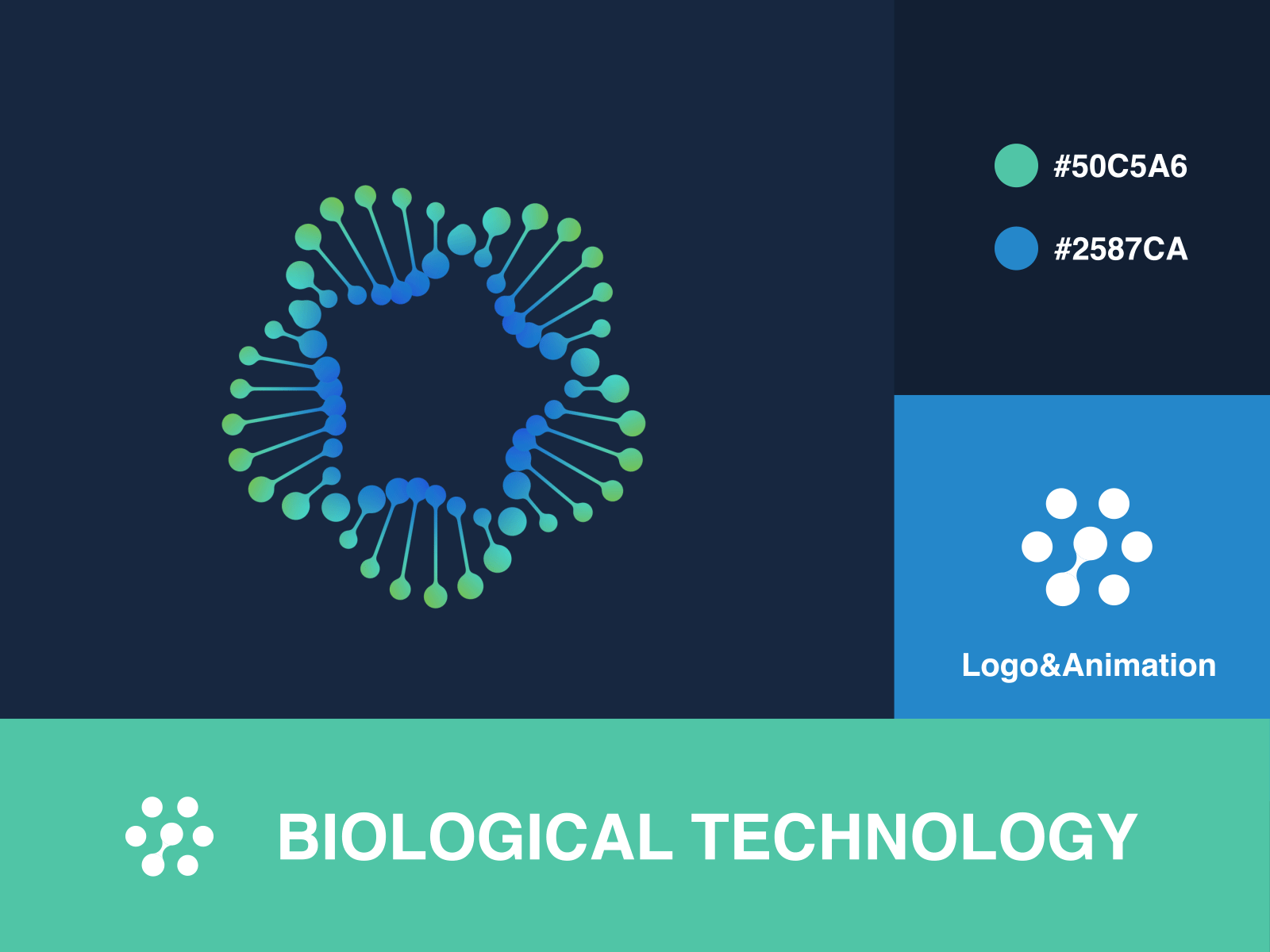 Gene spiral dynamics ae animation biological blue generative logo