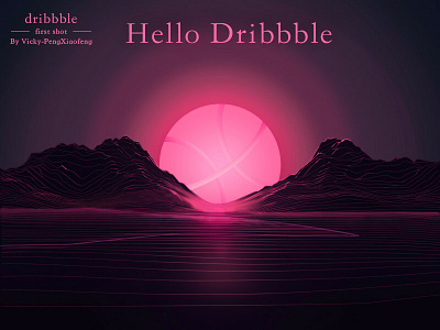 Hello dribbble design illustration photoshop ui