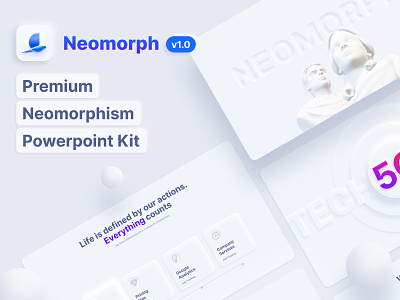 Neumorphic Presentation Template clean keynote neomorphism neumorph neumorphic neumorphism pitchdeck powerpoint slide