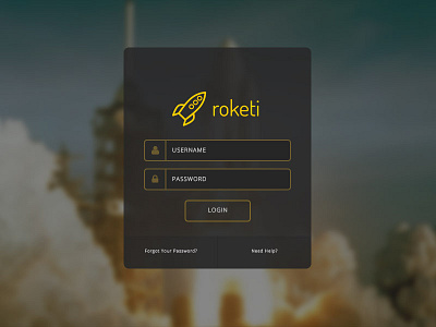 Login Screen for Roketi - Cluster Hosting Management login login screen ui