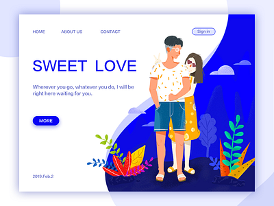 Sweet Love app design illistration ios