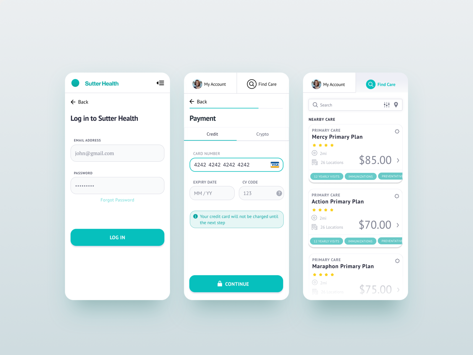 Health Insurance App by Tatiana Trosheva on Dribbble