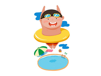 Summer swimming pool illustration summer swimming pool water