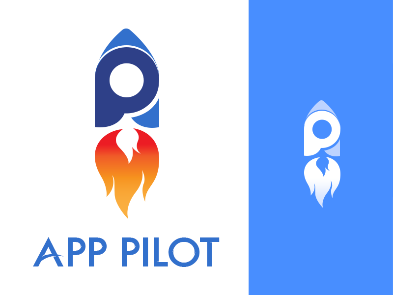 App Pilot Logo Design typography icon illustration vector first shot dribbble symbol simple apppilot logotype logo letters identity font flat branding