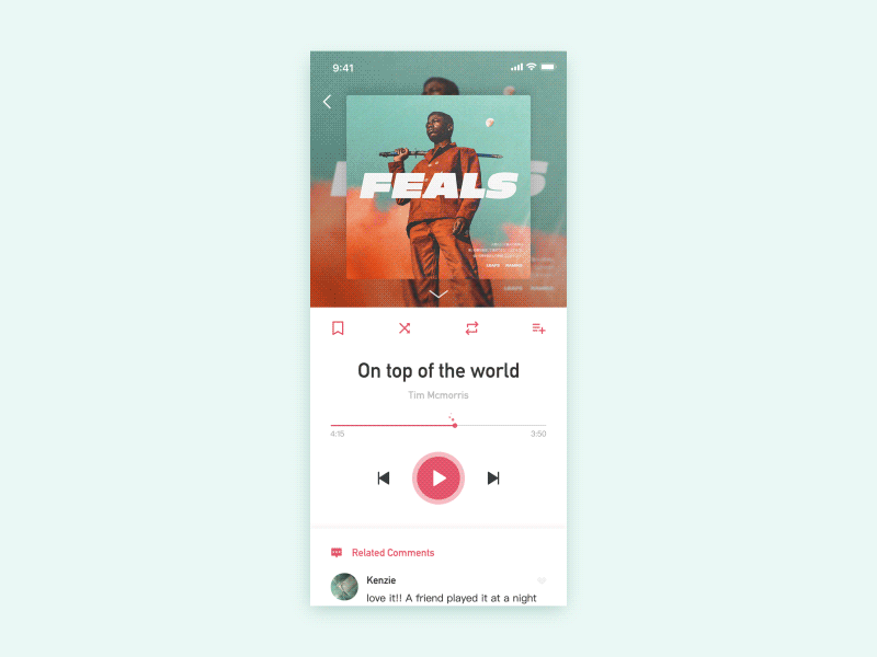 Music Player color design mobile music song ui ux