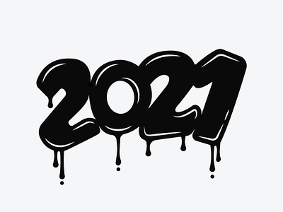 2021 2021 black design drawing happy new year happy new year 2021 illustration logo logotype new year new years eve oil typography vector