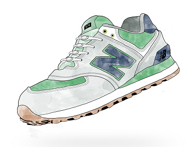 Watercolor New Balance Sneaker hickies illustration new balance paint run shoe sneaker watercolor