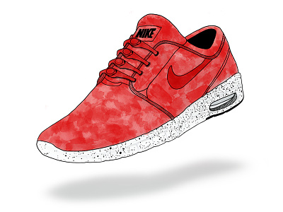 Nike Janoski Max - Watercolor Sneaker hickies illustration janoski laces line max nike shoe sneaker texture watercolor