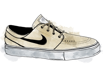 Watercolor Nike Sneaker illustration nike paint shoe sneaker watercolor yellow