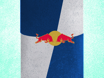 Redbull bull distressed gives you wings grain illustration minimal poster redbull