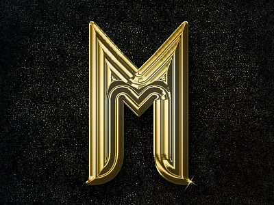 Gold M font gold letter m sparkle texture