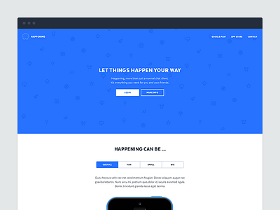 Landing page - Chat client Happening chat happening homepage landingpage webdesign