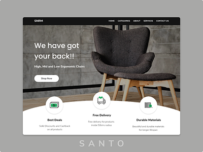 SNRM Furniture Landing Page branding design furniture design furniture store landing page design landing page ui royal chairs tables ui ux web website