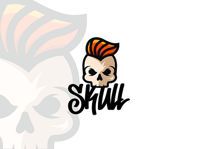 Skull Logo 2d band branding clean design fashion illustration logo minimal modern rock on simple skull vector