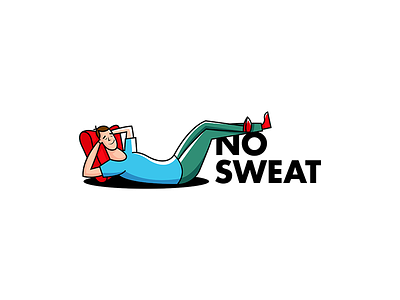 No Sweat 2d branding clean design enjoy graphic design illustration logo modern no sweat no sweat tees peace rest retire simple vector
