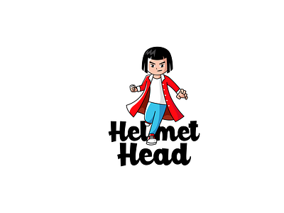 helmet Head 2d branding character clean design graphic design illustration logo mascot modern simple vector