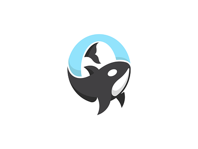 Orca 2d blue whale branding character design clean design illustration logo mascot modern orca simple vector whale