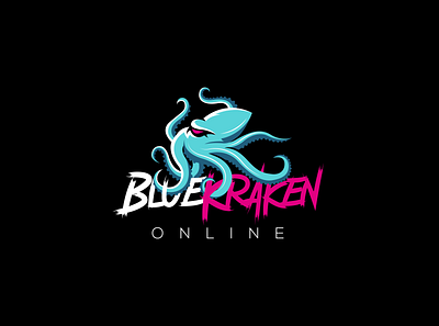 Blue Kraken 2d blue kraken branding clean design discord discord server esport gamer illustration kraken logo modern monster octopus simple squid vector