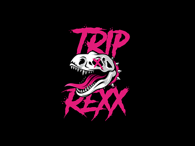 Trip Rexx 2d branding clean design dinosaur dinosaur skull illustration logo mascot modern simple skull trex trip rexx vector