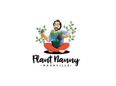 Plant Nanny 2d branding clean design illustration logo mascot modern plant nanny nashville simple tree vector