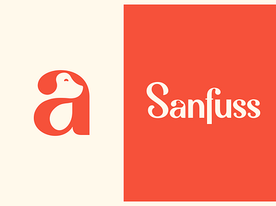 Sanfuss 2d branding clean dog illustration logo modern orange sanfuss simple typography