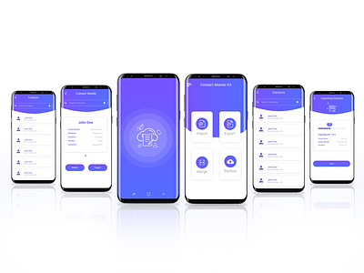 Contact Master Kit 2d android application design contact backup icon illustration minimal modern purple interface simple clean interface ui user interface design user interface designer ux