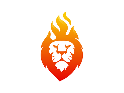 Central Heat King 2d brand and identity central central heat king clean fire heat home repair king lion lion king logo mascot modern orange original simple unique yellow