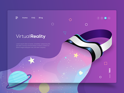 Virtual Reality 2d abstract art branding clean flat illustration minimalist modern ui ui ux ux virtual reality vr web desgin website concept