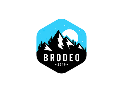 Brodeo 2019 2d blue branding brodeo brodeo 2019 brother clean design entertainment icon illustration logo minimal modern mountain simple ski sky