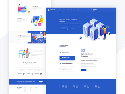 Corporate 2d blue branding clean corporate design design flat illustration landing page landing page design minimal simple typography ui ui ux user interface design ux web website website design