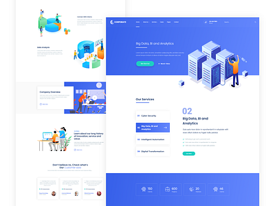 Corporate 2d blue branding clean design flat illustration landing page landing page design logo simple typography ui ui ux user interface design ux vector web website website design