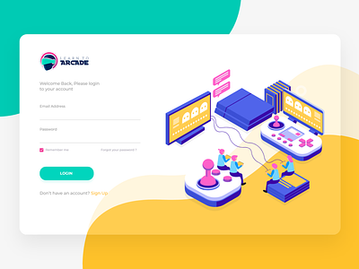 Sign Up Page 2d branding design flat illustration landing page learn to arcade logo modern signup page simple ui ux