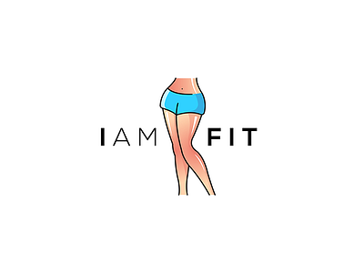 I Am Fit 2d branding clean fitness logo gym i am fit icon illustration logo minimal modern simple trainer vector women