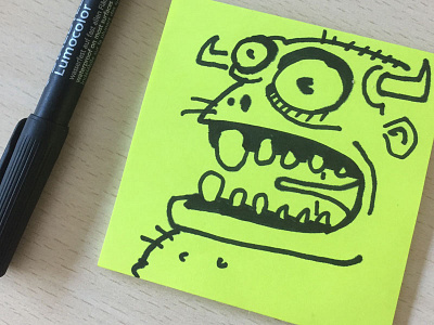 Dribble Template doodle monster post it note