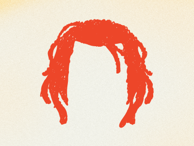 Dreads dreadlocks hair head icon illustration orange