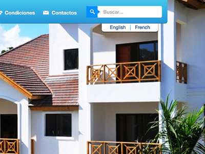 Header / Search blue buttons contacts english french header menu photo rent search vacations website