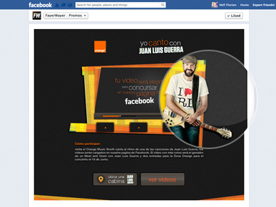 Orange Facebook app app concert design facebook interface juan luis guerra orange texture typography ui user
