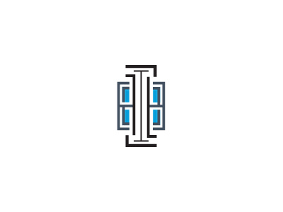 Building logo apartment blue building flat logo residence windows