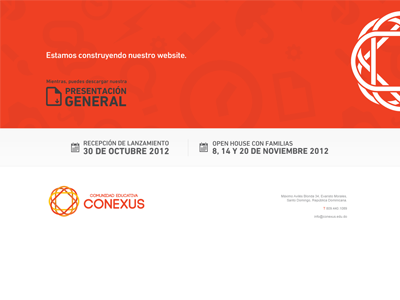 Under Constuction conexus design landing page logo red school under construction web web design white